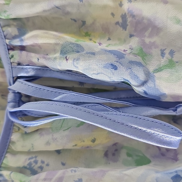 Vintage Y2K Floral Sheer Blouse with Ruffle Detail Long Sleeve. Sz Large - Picture 3 of 9